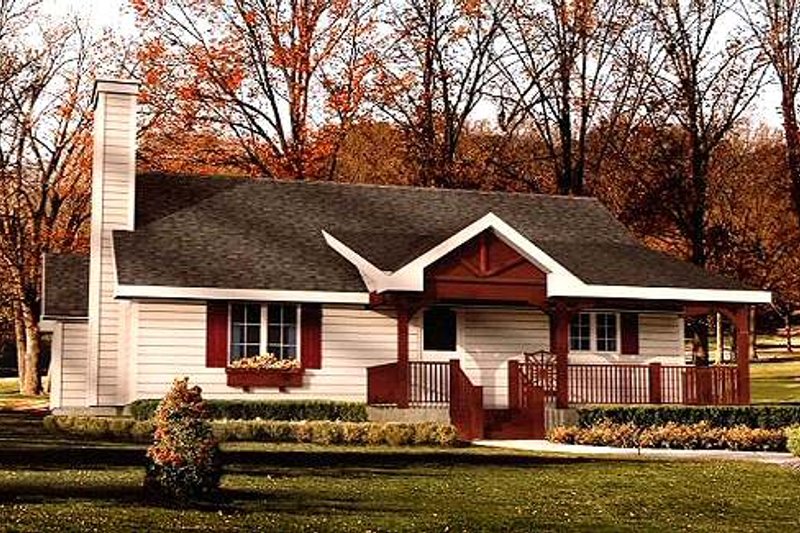 House Blueprint - Cottage Exterior - Front Elevation Plan #22-509
