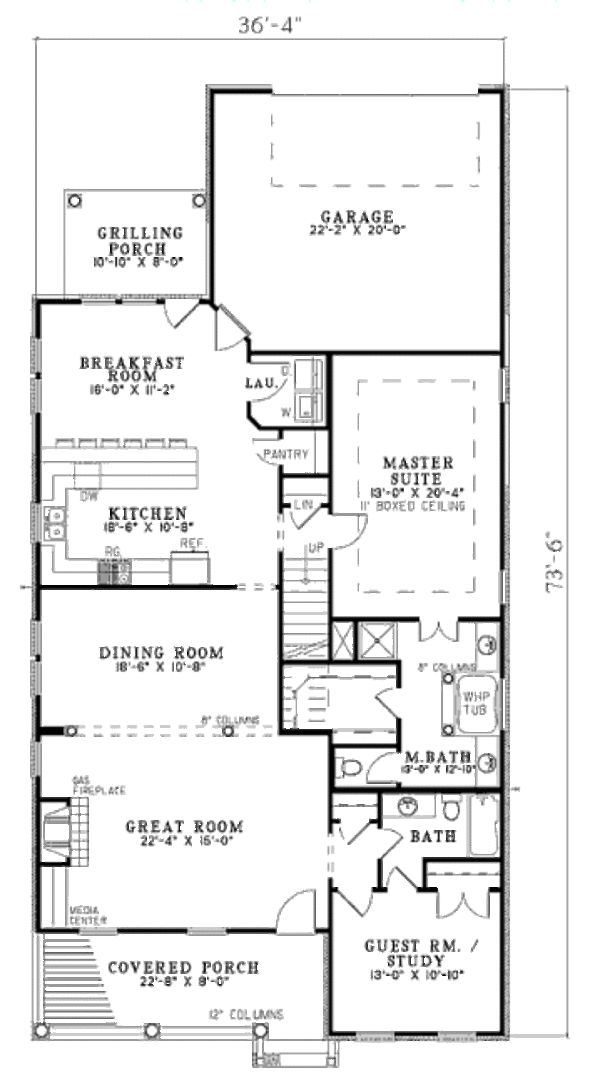 Colonial Floor Plan - Main Floor Plan #17-2364
