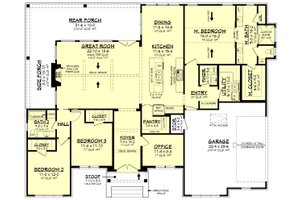 Floor Plan - Main Floor for Farmhouse House Plan #430-336 - 3 bed, 2.5 bath