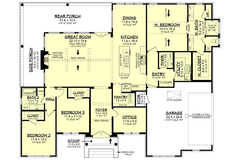 Dream House Plan - Floor Plan - Main Floor for Farmhouse House Plan #430-336 - 3 bed, 2.5 bath