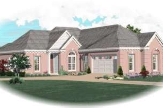 Exterior - Front Elevation for European House Plan #81-769 - 2 bed, 2 bath