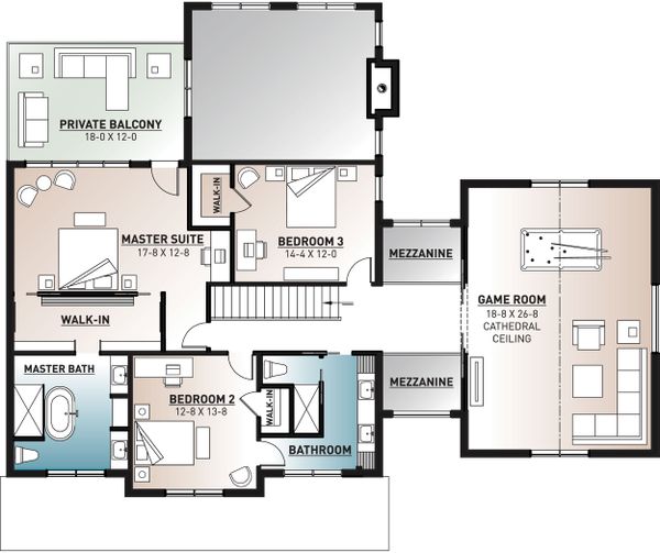 Farmhouse Floor Plan - Upper Floor Plan #23-2688