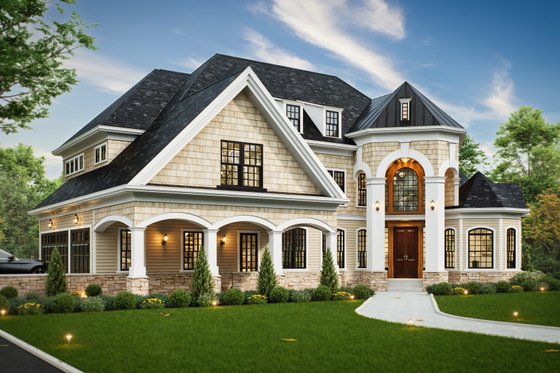 Exterior - Front Elevation for European House Plan #119-152 - 4 bed, 2.5 bath