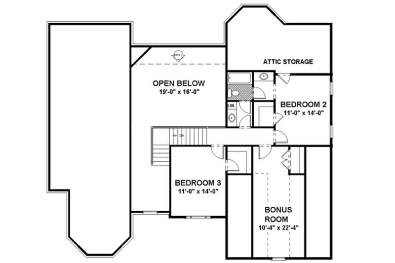 Home Plan - Floor Plan - Upper Floor for European House Plan #56-178 - 4 bed, 3 bath