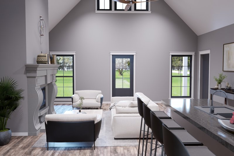House Blueprint - Interior - Family Room 2 for Farmhouse House Plan #932-1231 - 2 bed, 2 bath