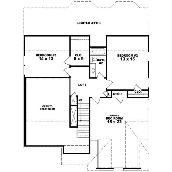 European Floor Plan - Upper Floor Plan #81-739