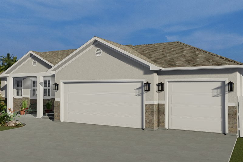 House Blueprint - Exterior - Front Elevation 5 for Traditional House Plan #1060-56 - 3 bed, 2 bath
