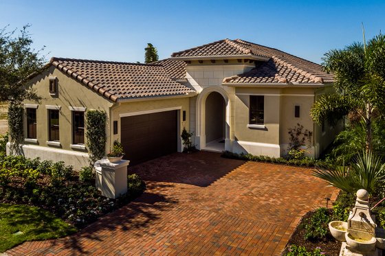 Exterior - Front Elevation 3 for Mediterranean House Plan #930-480 - 3 bed, 3 bath