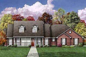 Colonial Exterior - Front Elevation Plan #84-214
