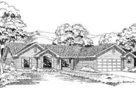Exterior - Front Elevation for Ranch House Plan #312-332 - 3 bed, 2 bath
