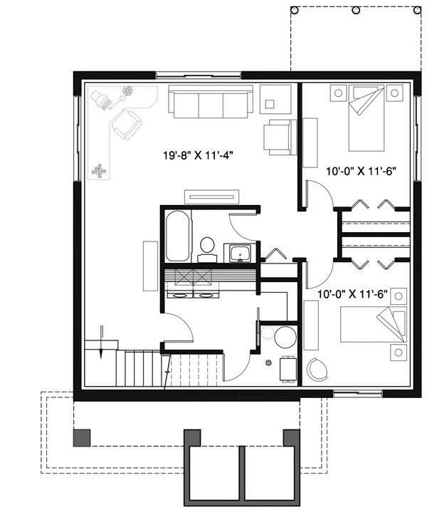 Home Plan - Modern Floor Plan - Lower Floor Plan #23-2677