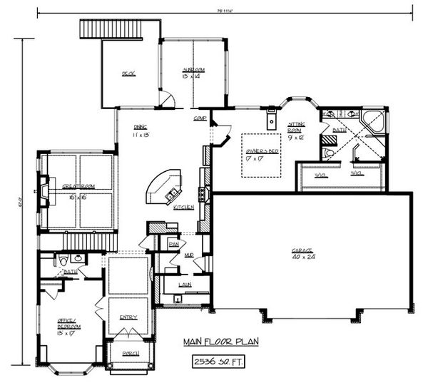 House Blueprint - European Floor Plan - Main Floor Plan #320-501