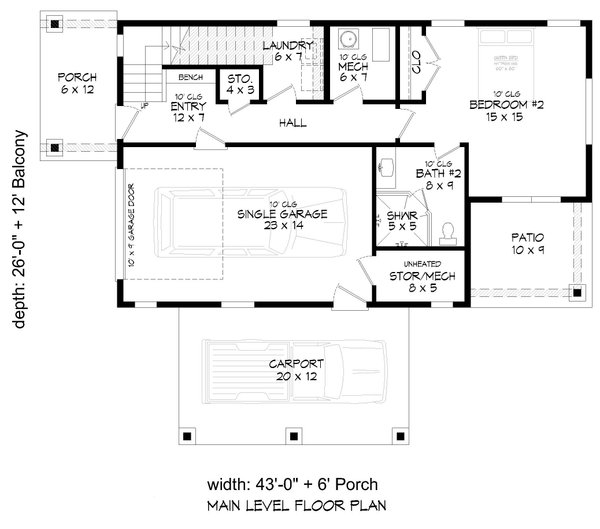 Home Plan - Contemporary Floor Plan - Main Floor Plan #932-1224