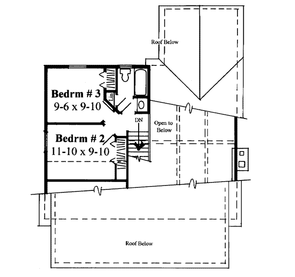 Cottage Floor Plan - Upper Floor Plan #75-167