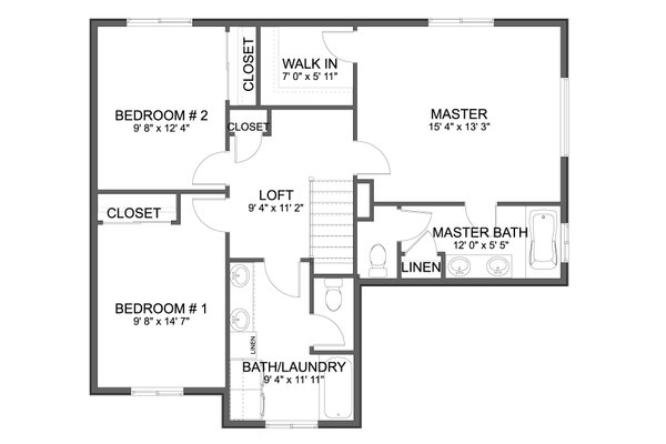 House Blueprint - Farmhouse Floor Plan - Upper Floor Plan #1060-239
