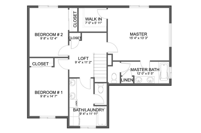 House Plan Design - Floor Plan - Upper Floor for Farmhouse House Plan #1060-239 - 3 bed, 2.5 bath