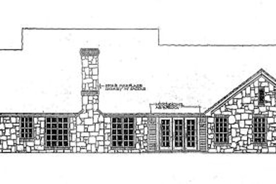 Exterior - Rear Elevation for European House Plan #310-200 - 4 bed, 2.5 bath