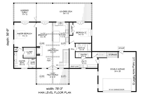 Floor Plan - Main Floor for Country House Plan #932-756 - 2 bed, 2 bath