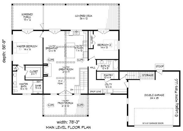 Country Floor Plan - Main Floor Plan #932-756