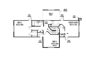Floor Plan - Upper Floor for Farmhouse House Plan #60-582 - 5 bed, 4 bath