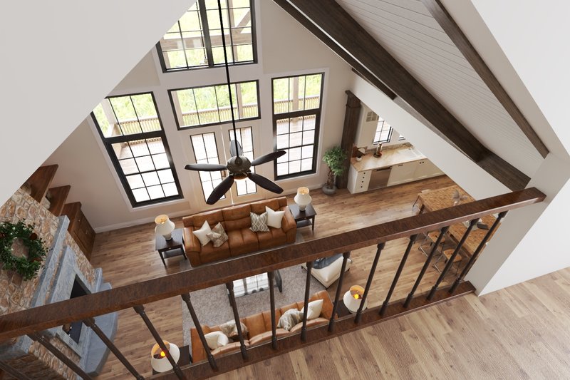 Architectural House Design - Interior - Family Room 1 for Farmhouse House Plan #54-572 - 4 bed, 4.5 bath