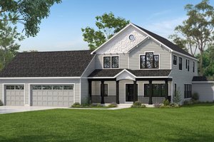 Exterior - Front Elevation for Farmhouse House Plan #1057-47 - 4 bed, 2.5 bath