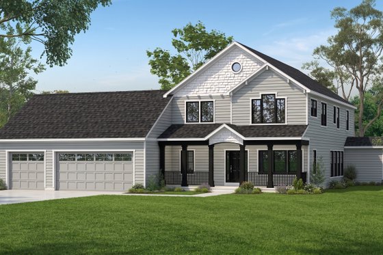 Exterior - Front Elevation for Farmhouse House Plan #1057-47 - 4 bed, 2.5 bath