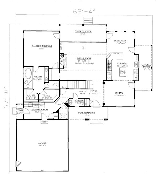 Dream House Plan - Craftsman Floor Plan - Main Floor Plan #437-119