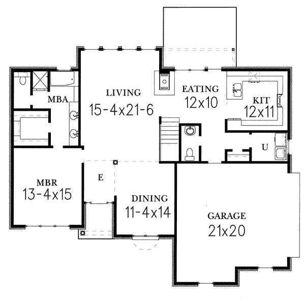 European Floor Plan - Main Floor Plan #15-234