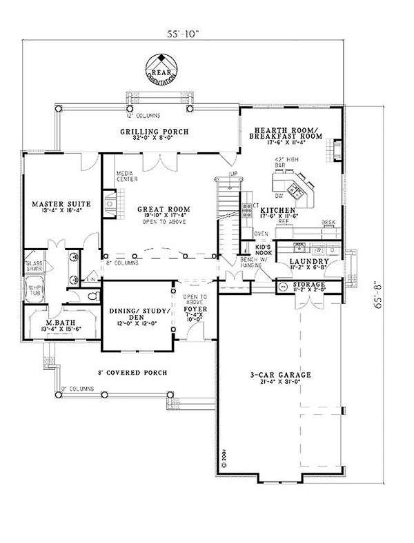 House Blueprint - Country Floor Plan - Main Floor Plan #17-2137