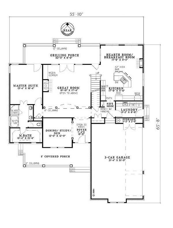 House Plan Design - Country Floor Plan - Main Floor Plan #17-2137