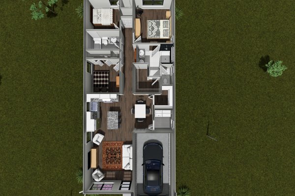 Home Plan - Floor Plan - Main Floor 1 for Modern House Plan #513-2475 - 3 bed, 2 bath