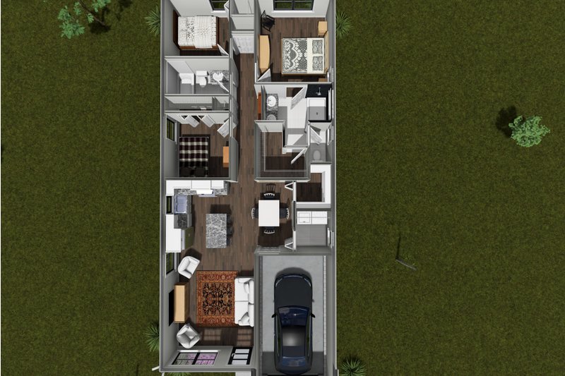 Home Plan - Floor Plan - Main Floor 1 for Modern House Plan #513-2475 - 3 bed, 2 bath