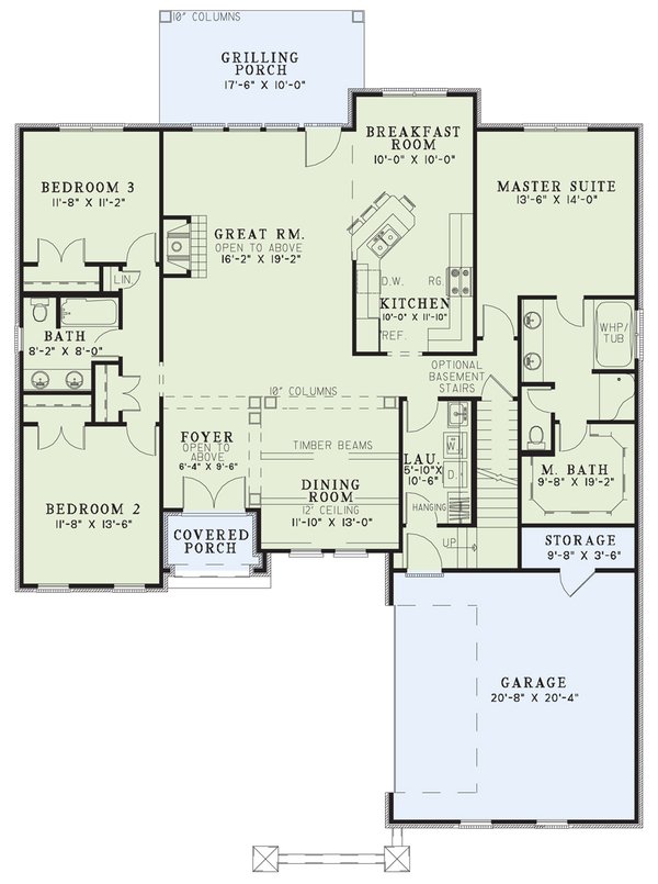 European Floor Plan - Main Floor Plan #17-113