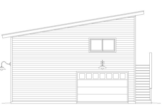 Exterior - Rear Elevation for Contemporary House Plan #932-238, 1 bath