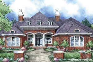 European Exterior - Front Elevation Plan #930-296
