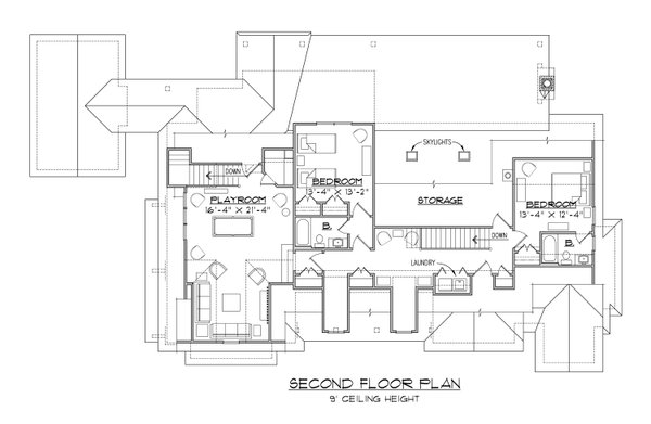 Architectural House Design - Country Floor Plan - Upper Floor Plan #1054-97