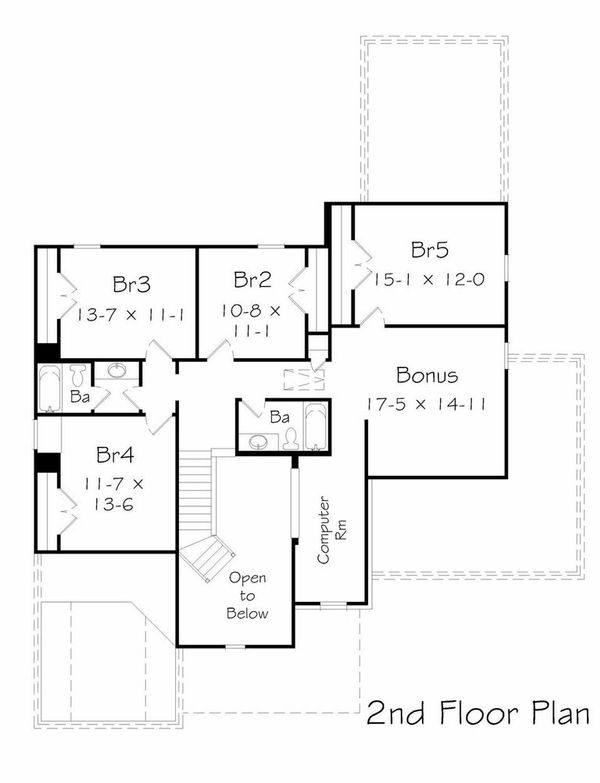 Floor Plan - Upper Floor Plan #329-372