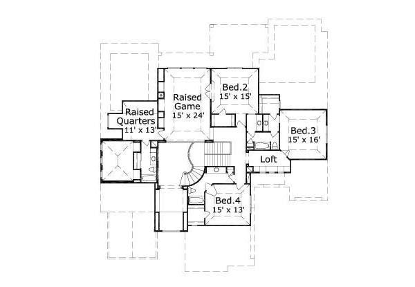 Traditional Floor Plan - Upper Floor Plan #411-384