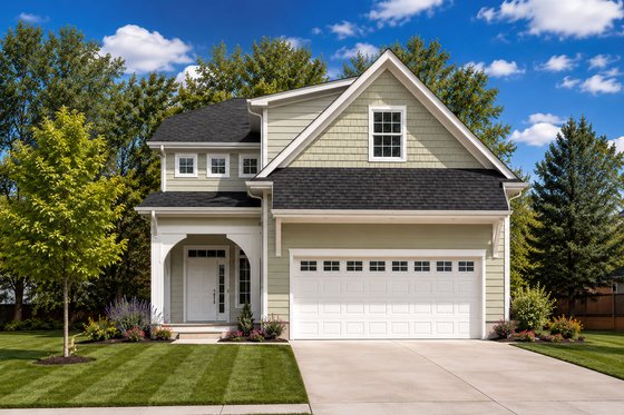 Exterior - Front Elevation for European House Plan #20-1693 - 4 bed, 3 bath