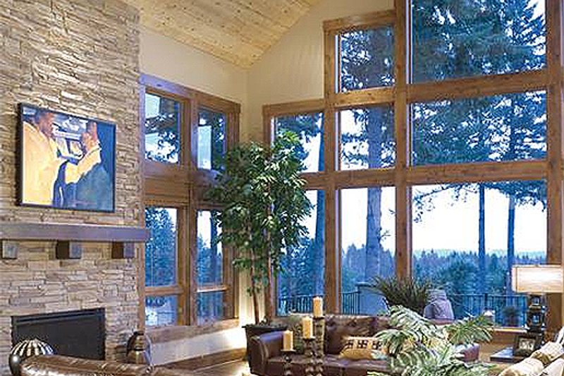 Home Plan - Great Room - 5100 Square foot Craftsman home