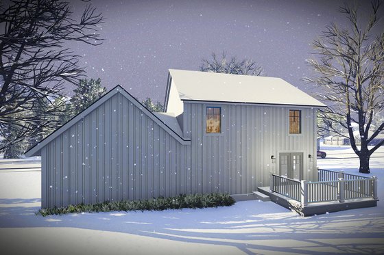 Exterior - Rear Elevation for Farmhouse House Plan #70-1453 - 3 bed, 2.5 bath