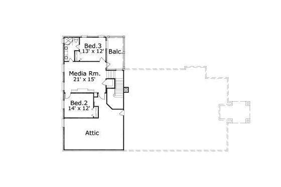 Floor Plan - Upper Floor for Traditional House Plan #411-144 - 3 bed, 3 bath
