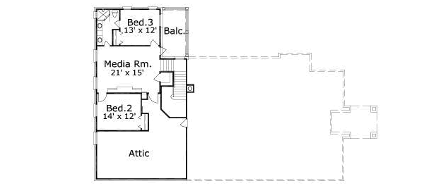Traditional Floor Plan - Upper Floor Plan #411-144
