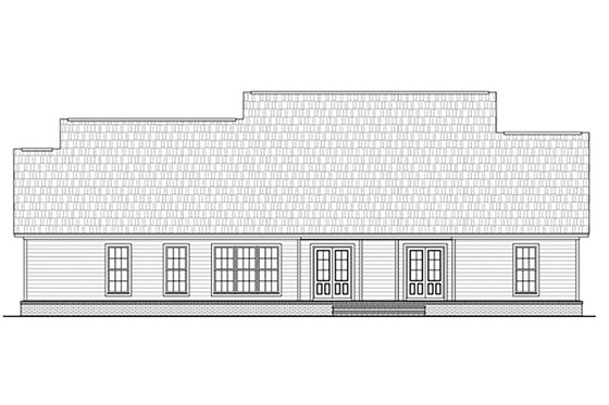 Exterior - Rear Elevation for Colonial House Plan #21-376 - 4 bed, 2.5 bath