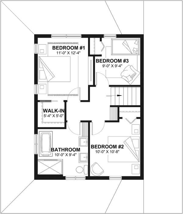 House Blueprint - Farmhouse Floor Plan - Upper Floor Plan #23-2036