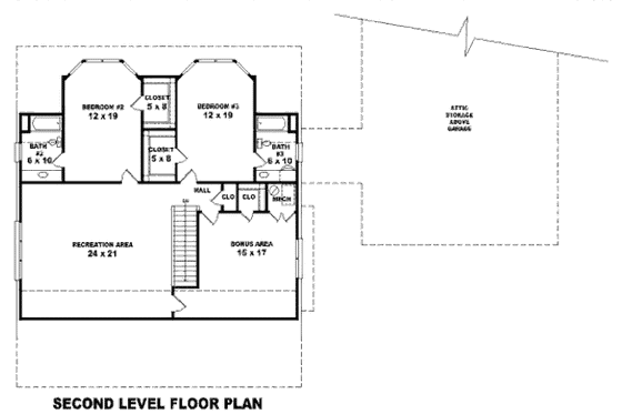 Floor Plan - Upper Floor for Country House Plan #81-13710 - 3 bed, 3.5 bath