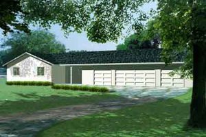 Ranch Exterior - Front Elevation Plan #1-1062
