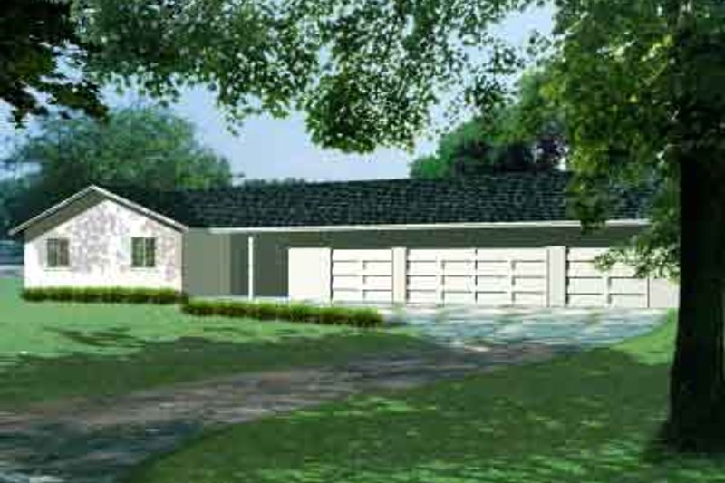 House Blueprint - Ranch Exterior - Front Elevation Plan #1-1062