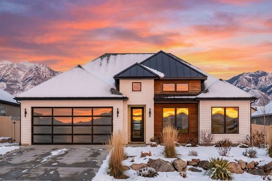 Exterior - Front Elevation 3 for Prairie House Plan #1096-115 - 3 bed, 2 bath